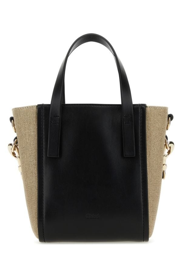 Chloe Woman Two-Tone Canvas And Leather Small Sense Shopping Bag - 3