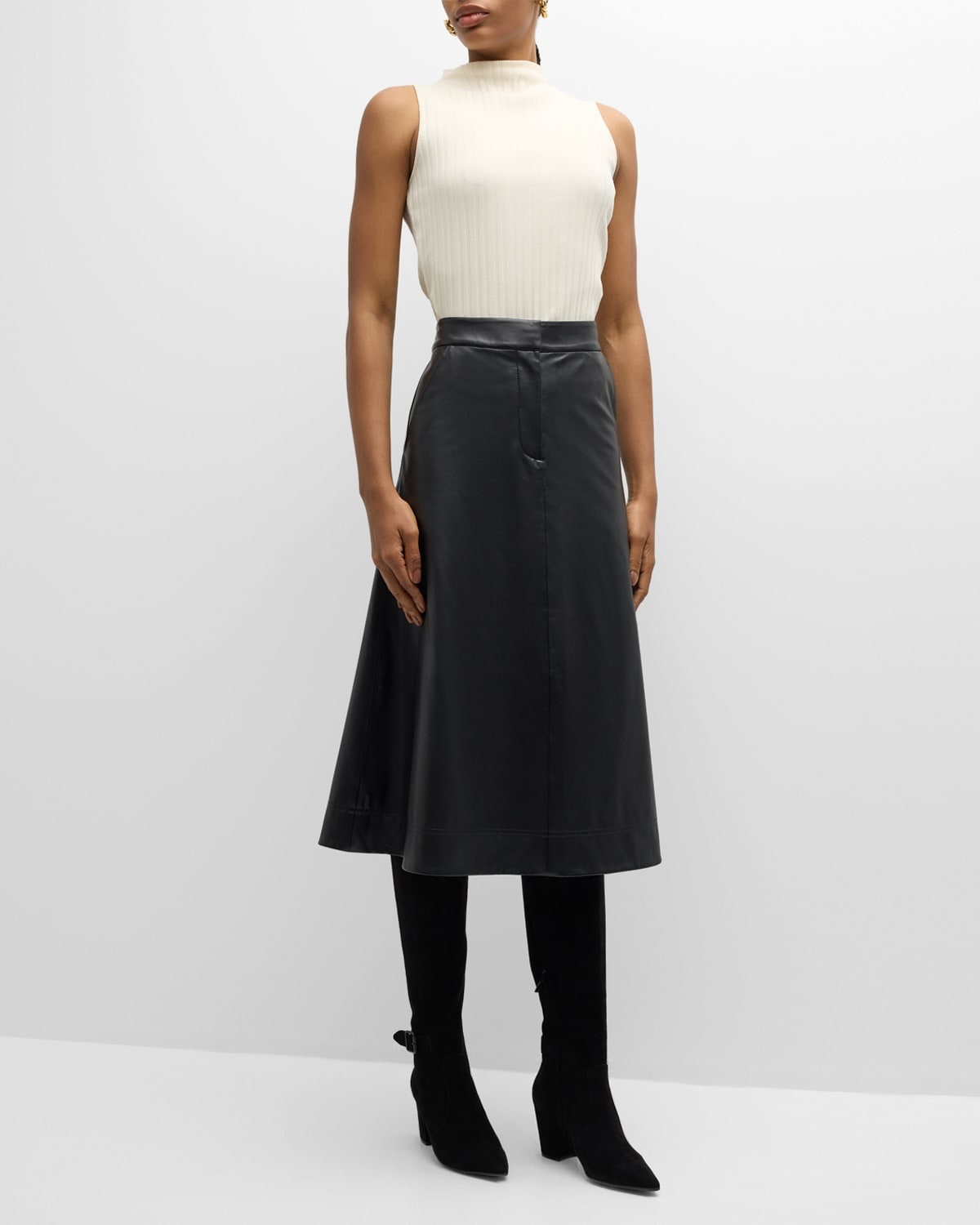 Louise Vegan Leather Skirt - 3