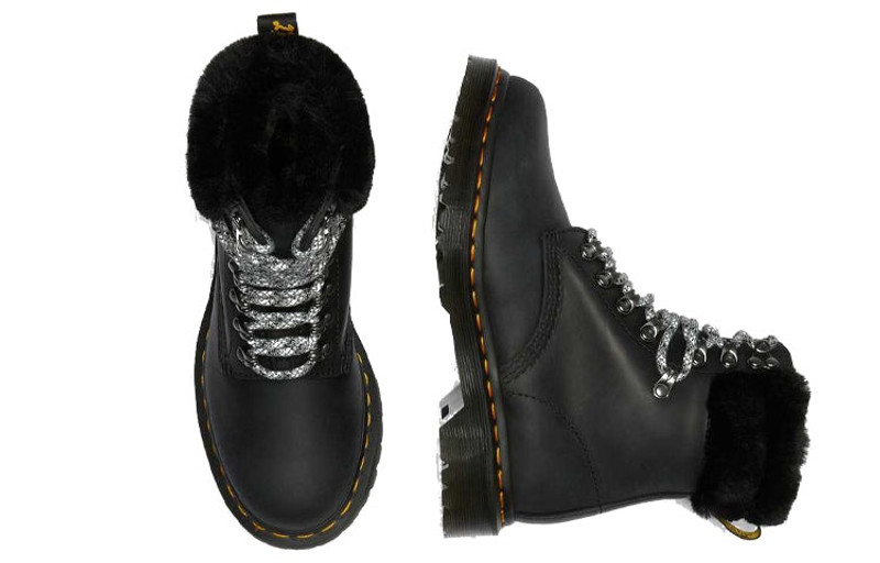 Dr. Martens (WMNS) Dr. Martens 1460 Stay Warm Wear-resistant fur Martin boots Black 26951001 outlook