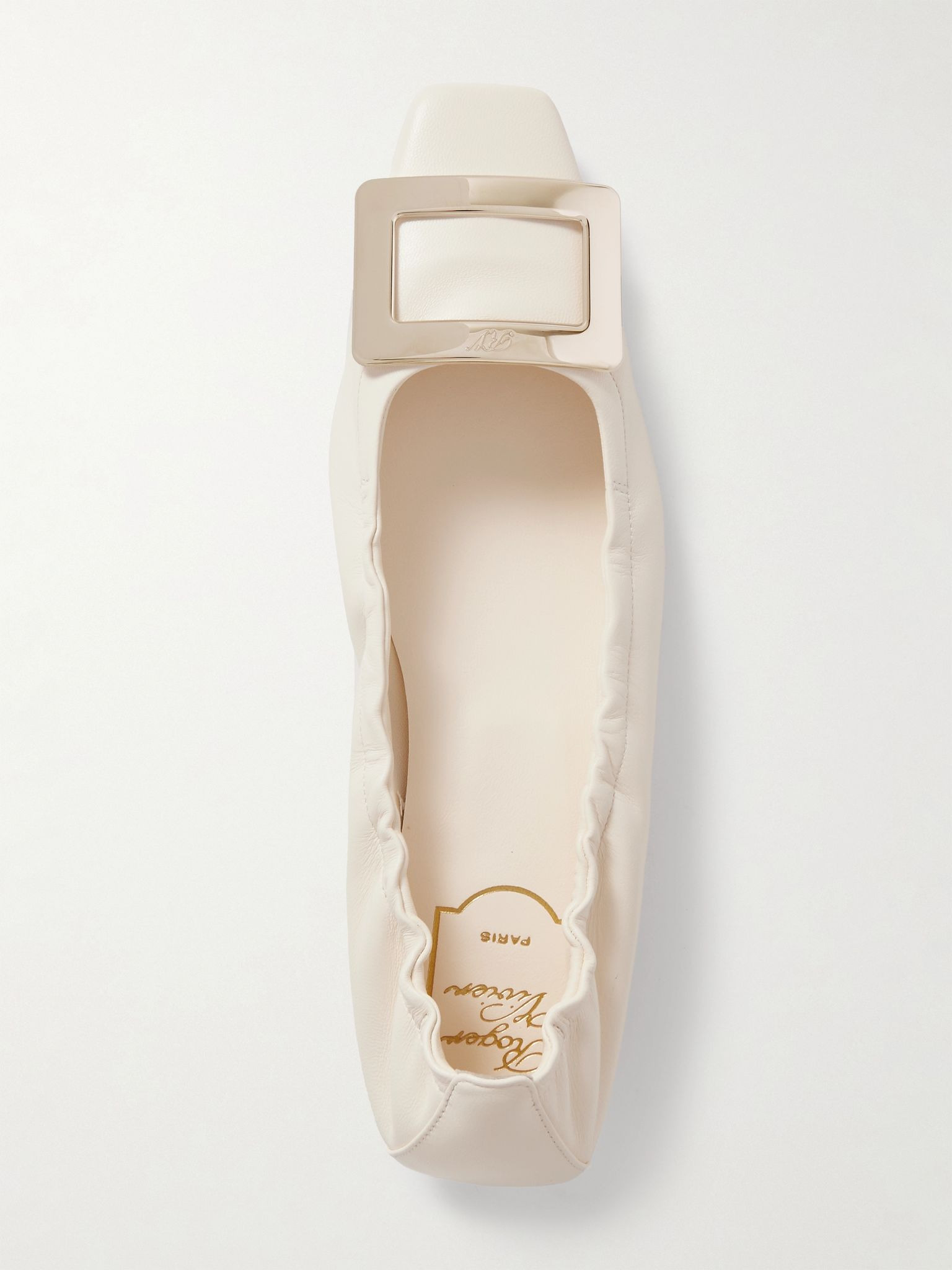 Belle Vivier embellished patent-leather ballet flats Ivory - 5