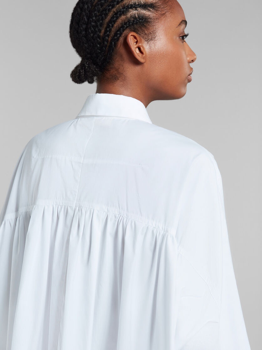 WHITE BIO POPLIN OVERSIZED SHIRT DRESS - 5