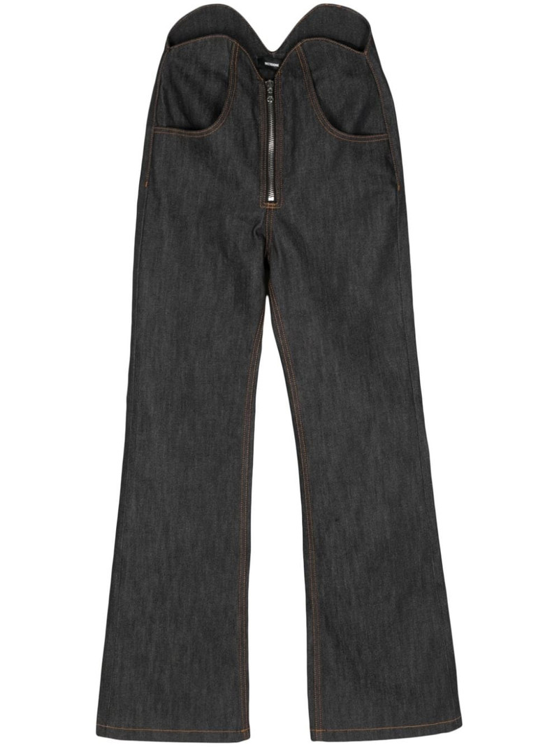 uneven thigh-rise wide-leg jeans 1
