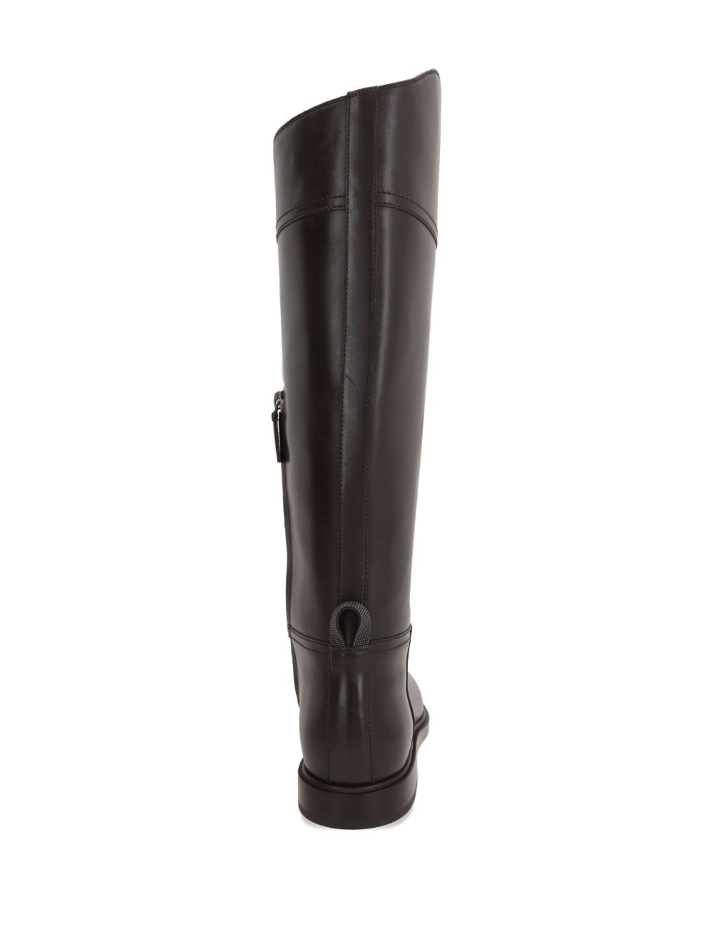 side-zip calf leather boots - 3