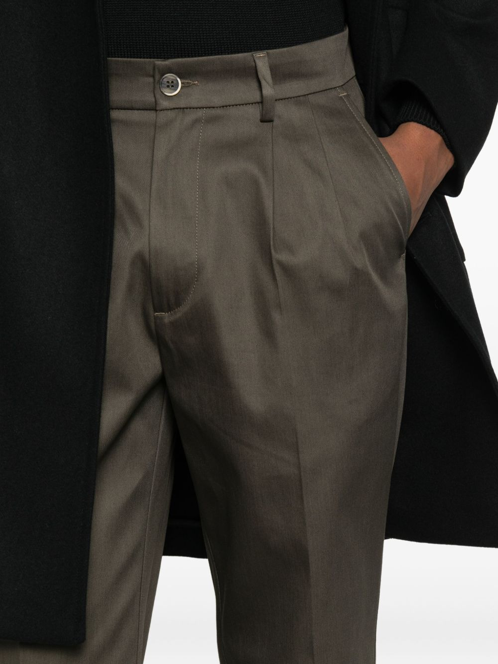 pleated cotton trousers - 5