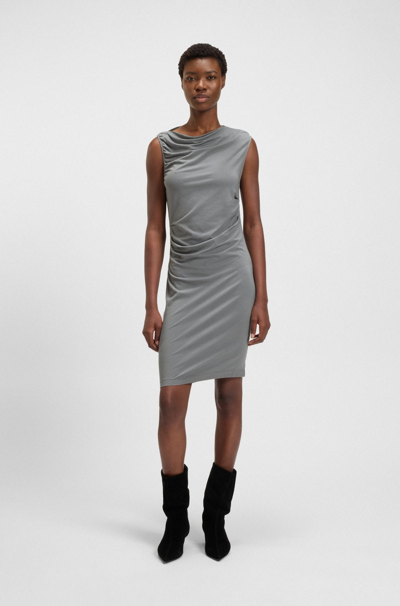BOSS DRESS WITH ASYMMETRIC NECKLINE outlook