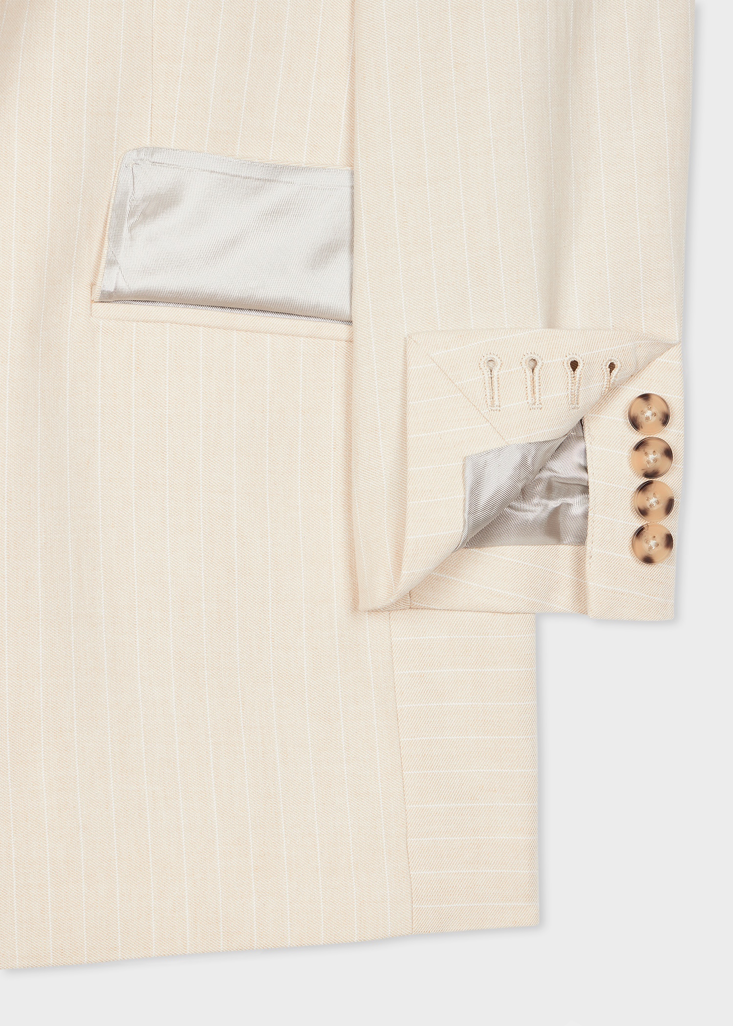 Women's Cream Pinstripe Linen-Blend Suit - 3