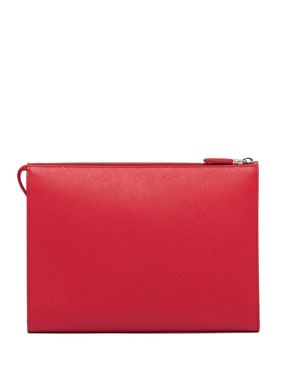 saffiano leather clutch bag - 3