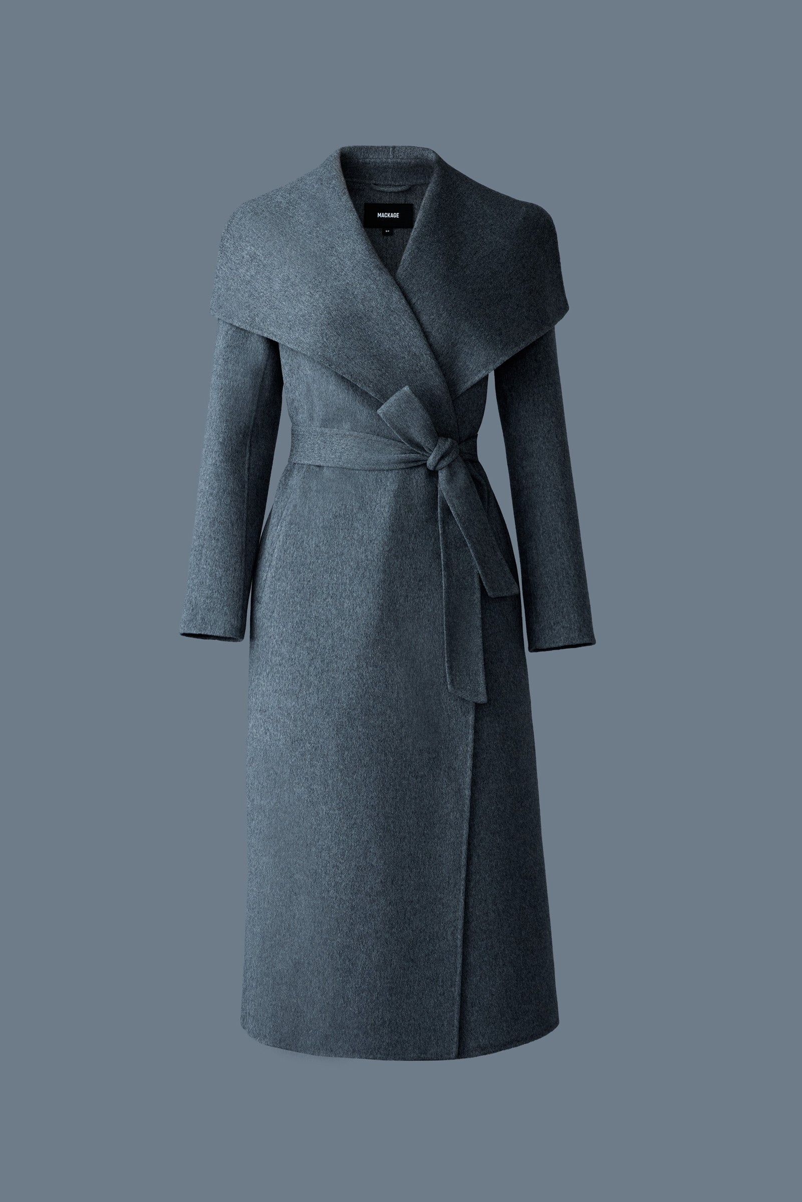 MAI-LST Double-Face Wool Stripe Wrap Coat - 2