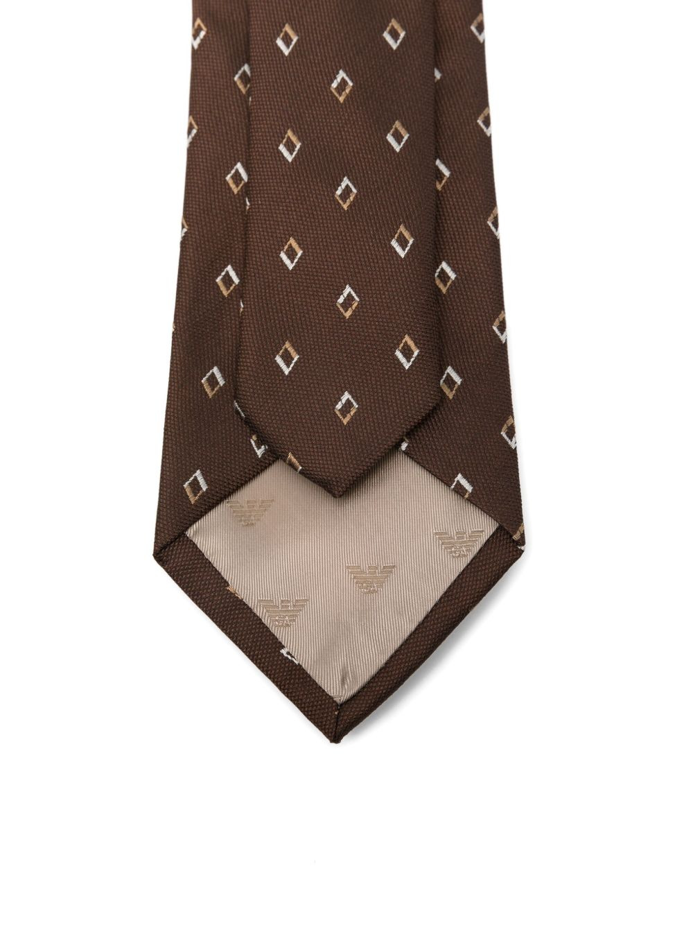 diamond-pattern silk tie - 3