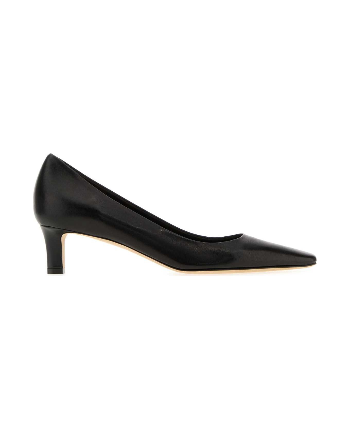 Black Leather Carla 45 Pumps - 1