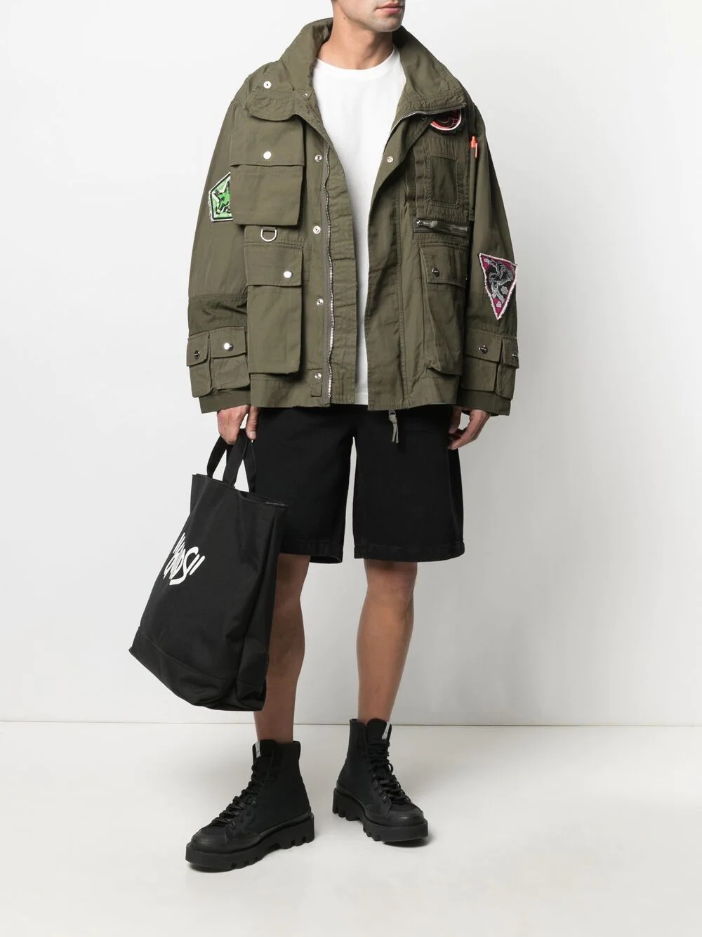 multi-patch military jacket - 2