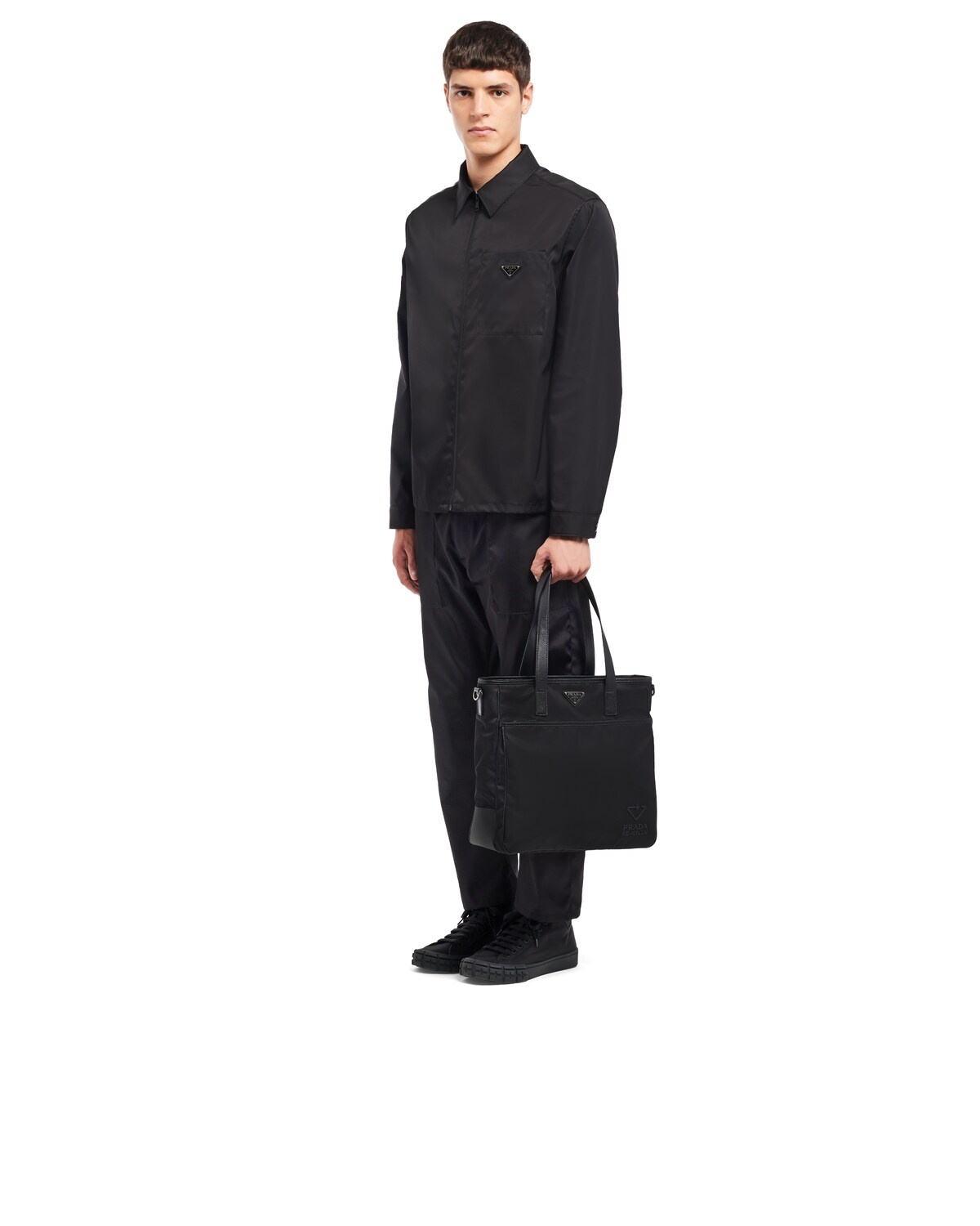 Nylon and Saffiano leather tote - 7