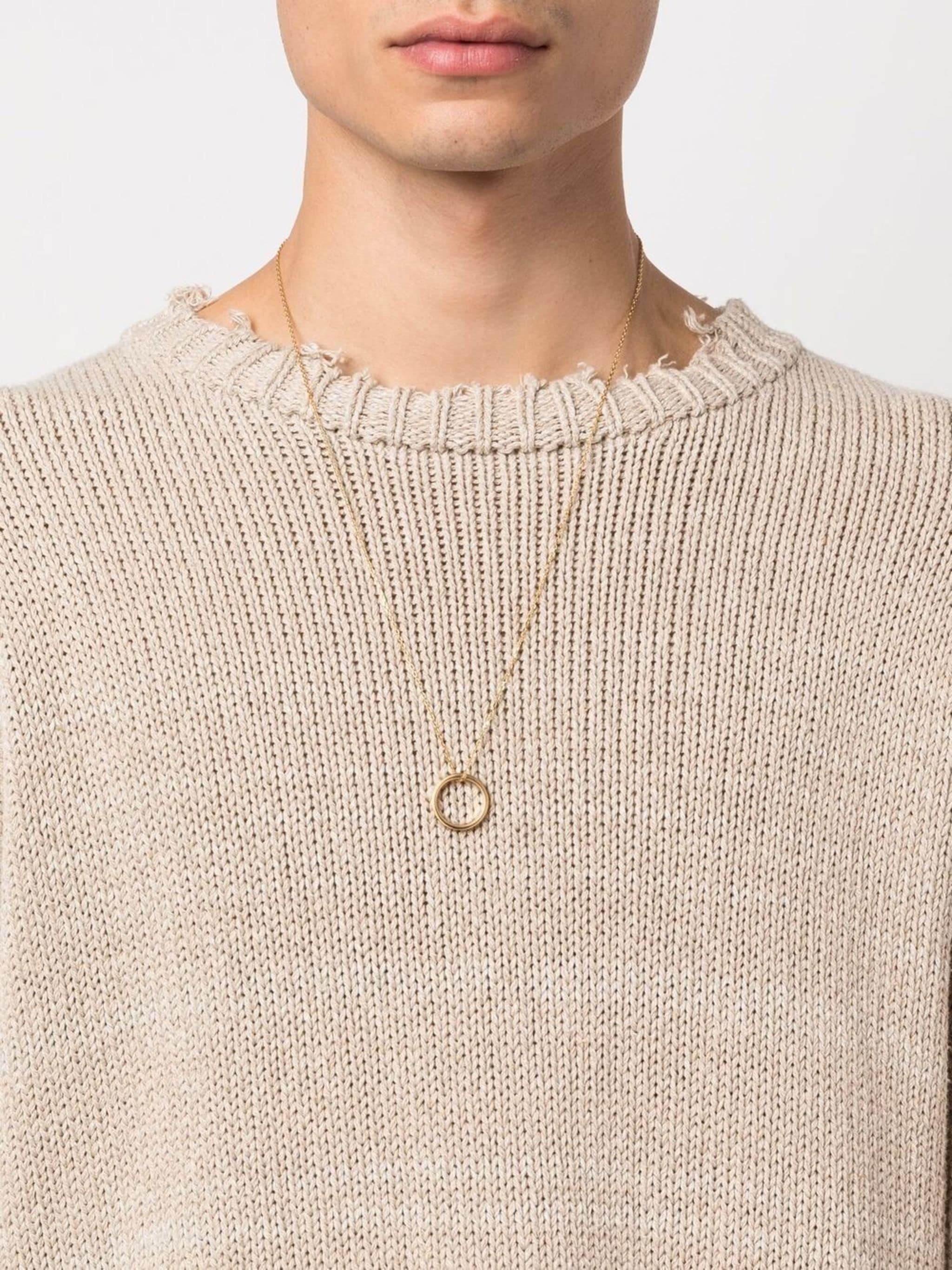 circle-pendant chain-link necklace - 2