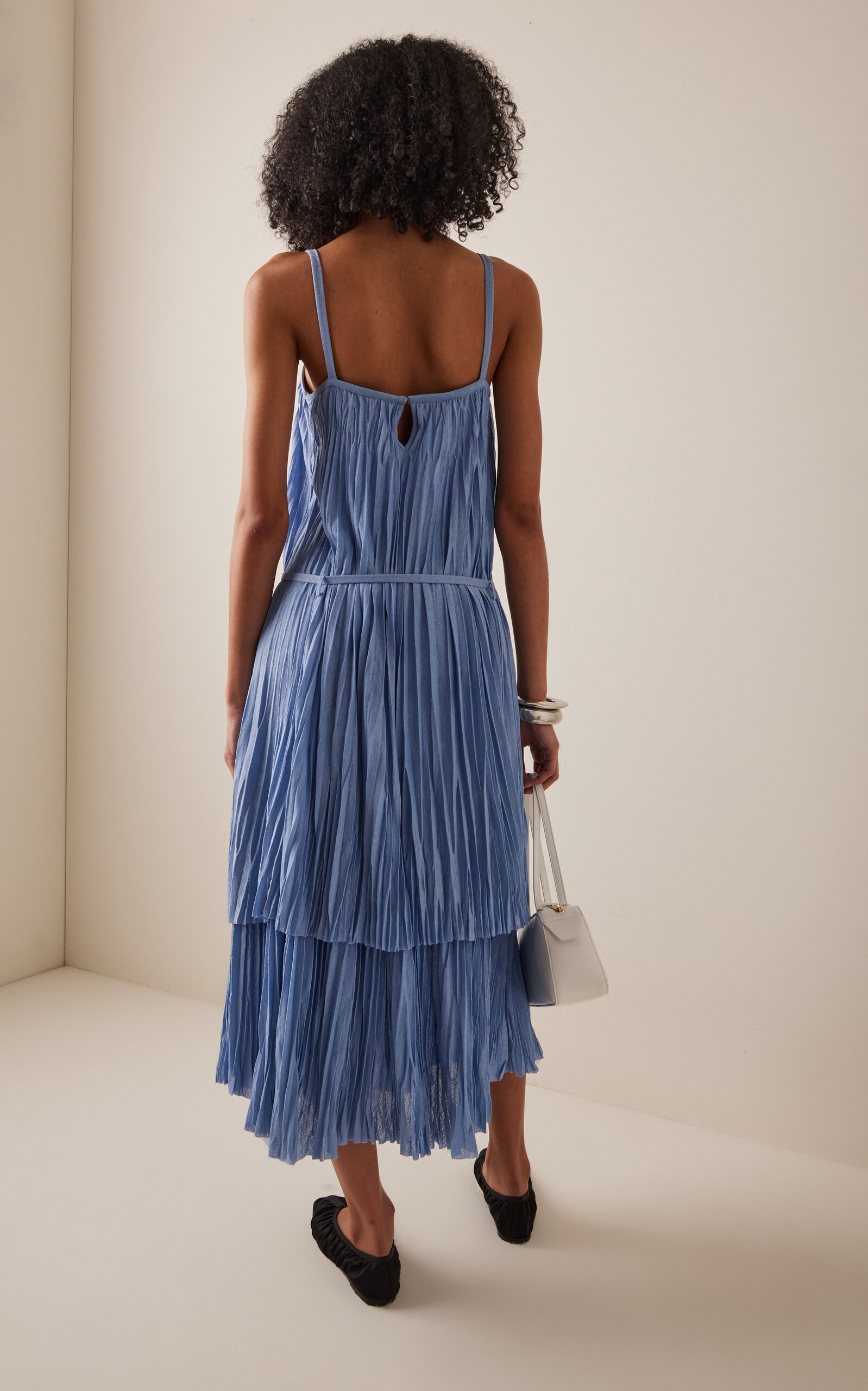 Clyne Pleated Jersey Dress blue - 4