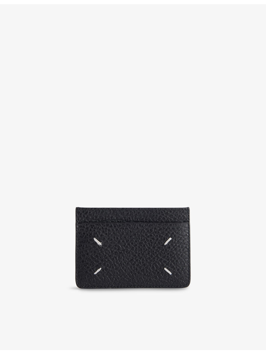 Four-Stitch Slim Leather Card Holder - 1