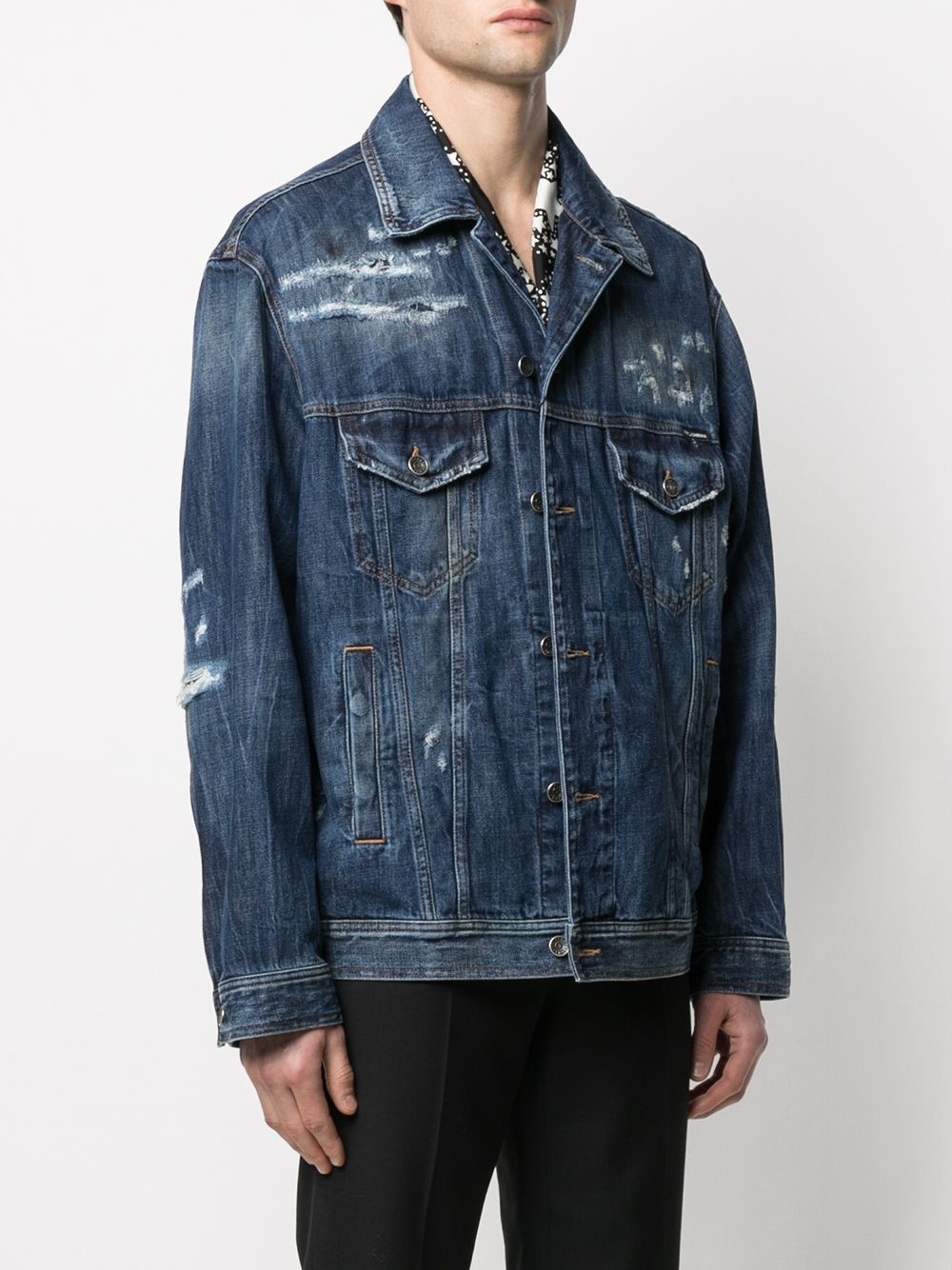 distressed denim jacket - 3