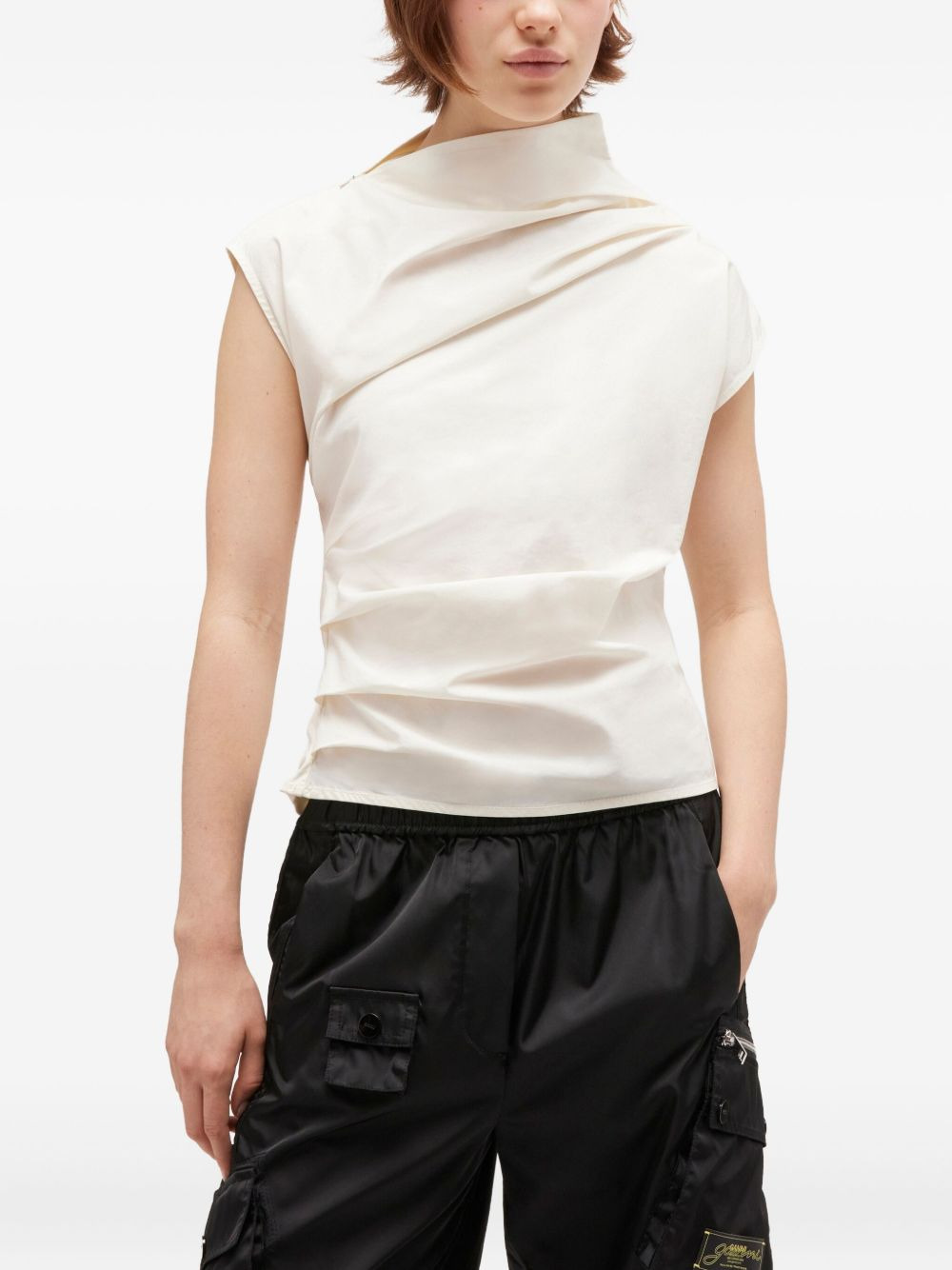 draped cowl-neck top - 3