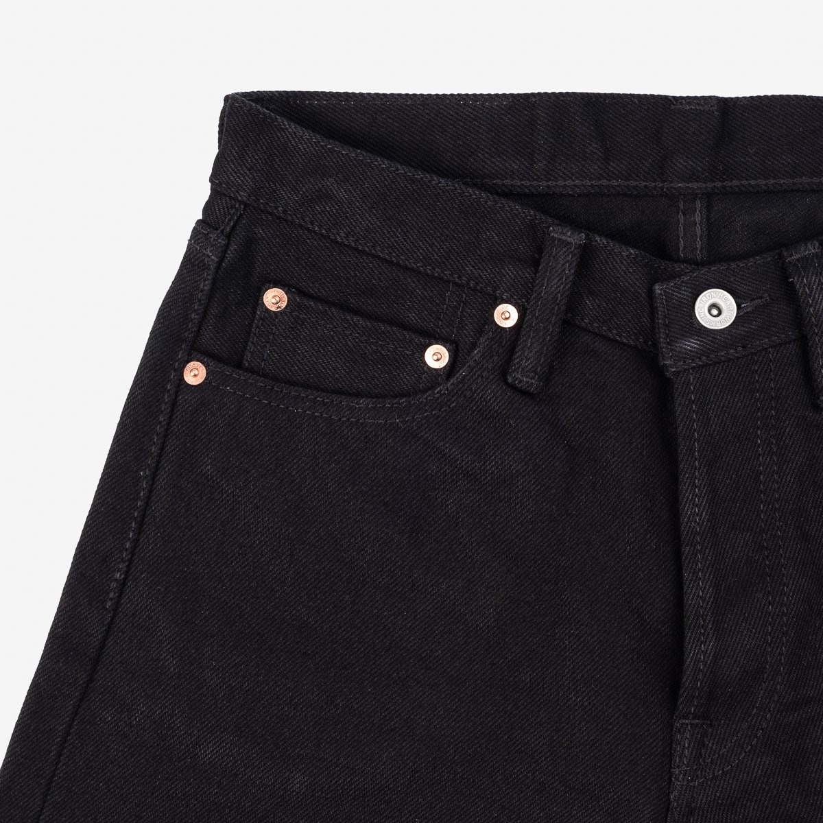 IH-634S-SBG 21oz Selvedge Denim Straight Cut Jeans -  Superblack (Fades To Grey) - 5