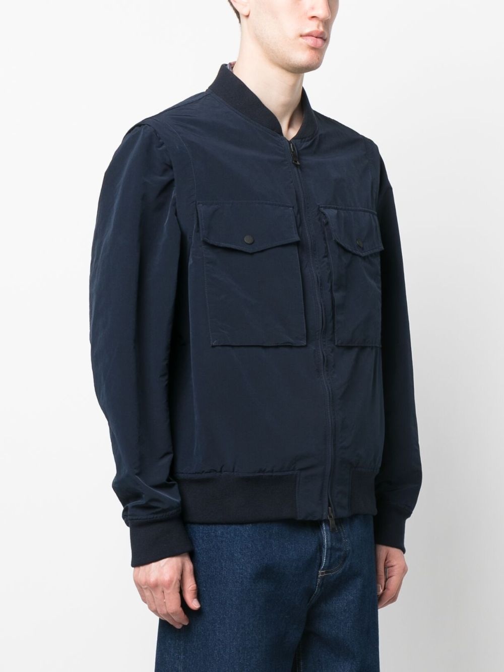 flap-pocket zip-fastening bomber jacket - 3