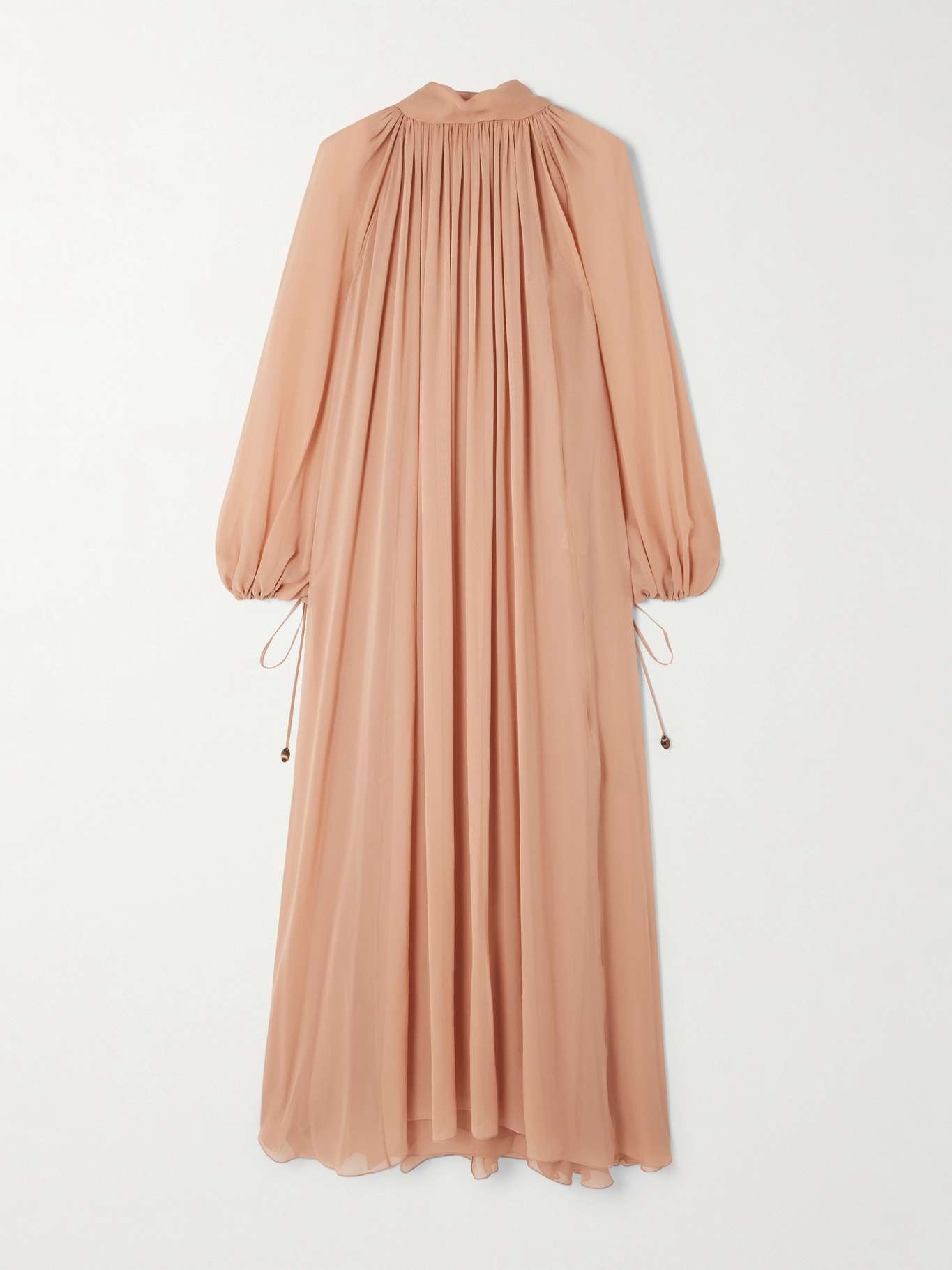 Pleated silk-georgette midi dress - 1