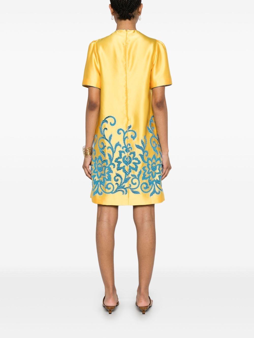 paisley-embroidered dress - 4