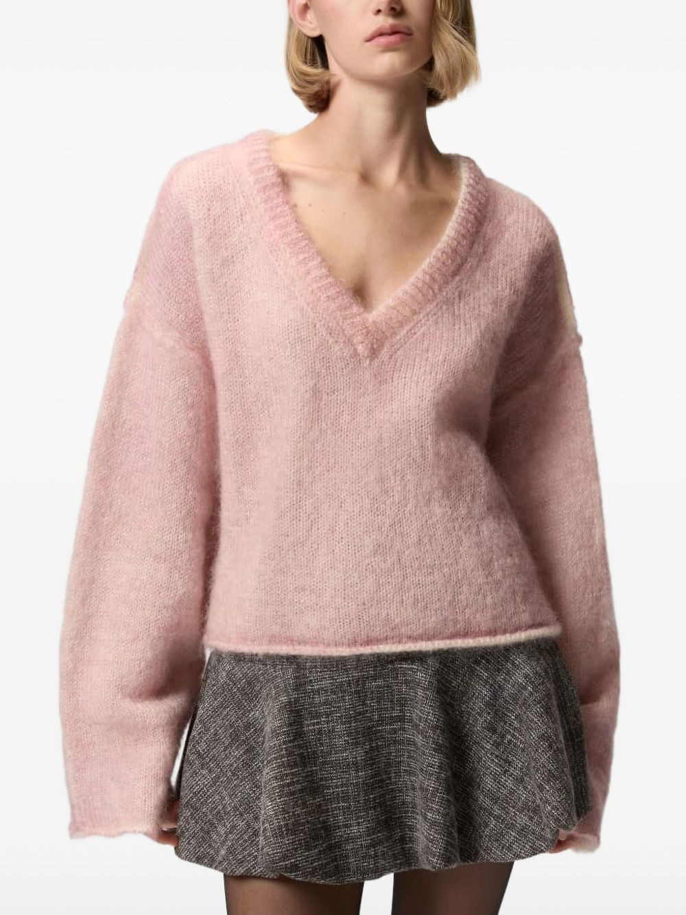 V-neck wool sweater - 3