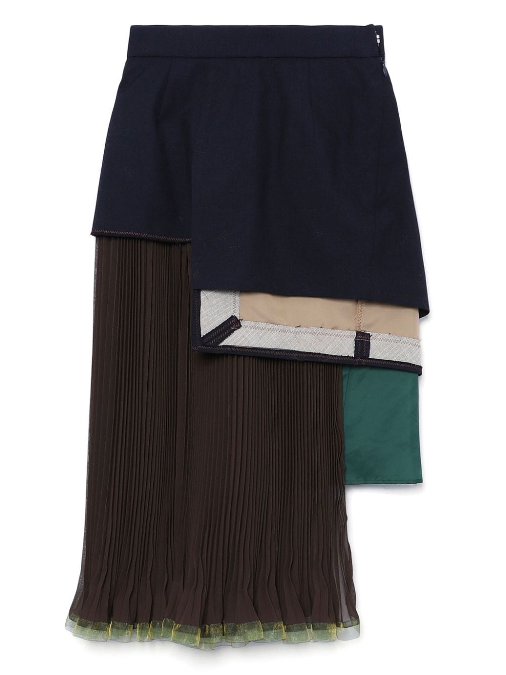 layered asymmetric midi skirt - 6