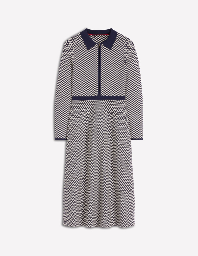 Fiona Chevron Knitted Dress-Chevron 1