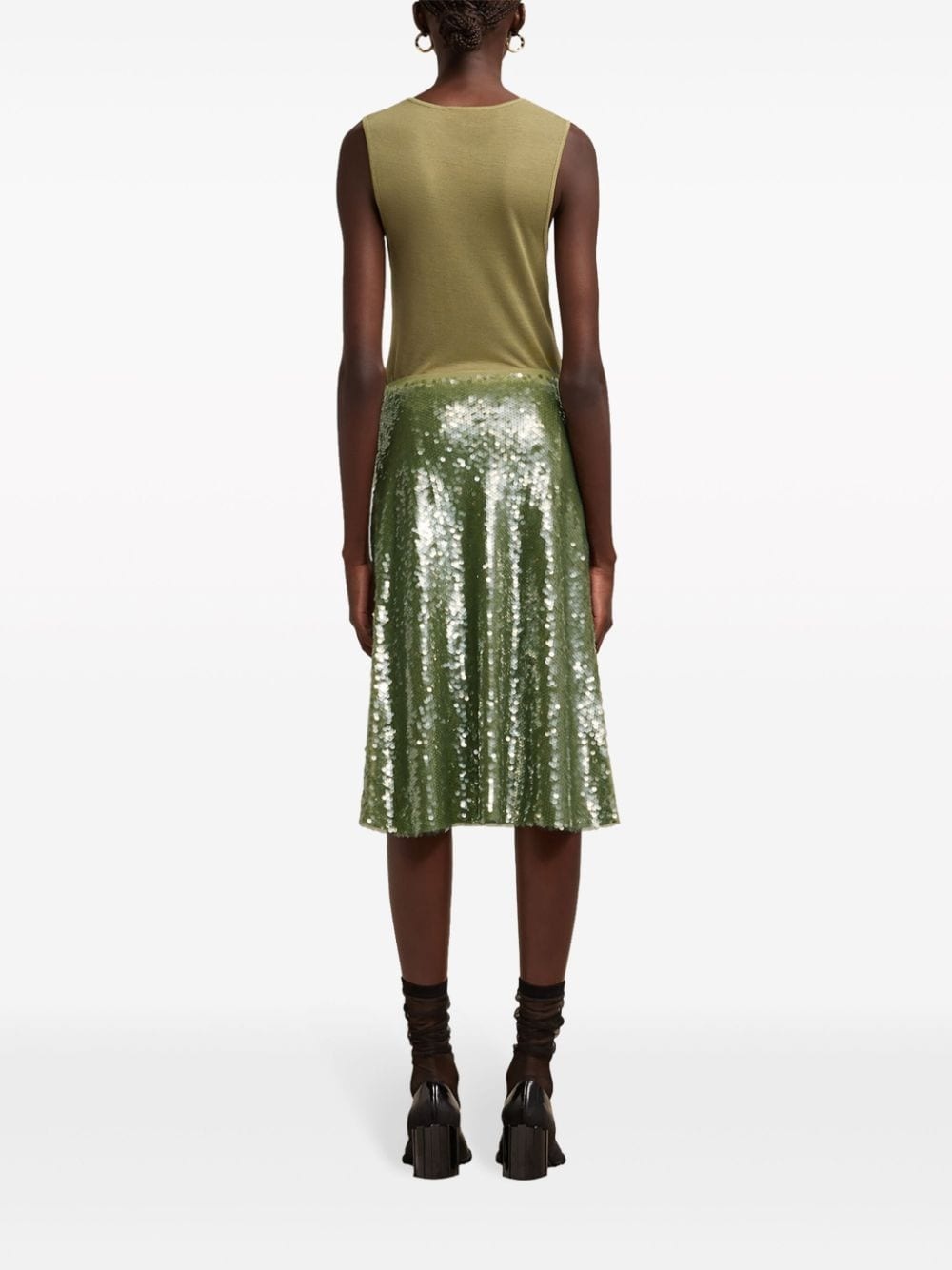 sequin-embellished midi skirt - 4