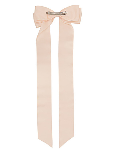 Simone Rocha Pink Long Embellished Bow Hair Clip outlook