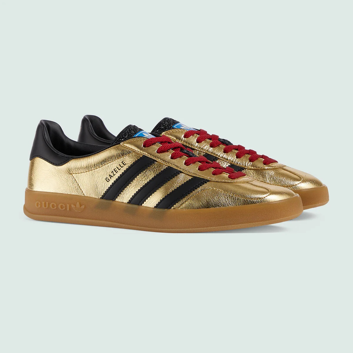 adidas gazelle silver green womens Gucci x Adidas Men's Gazelle Sneakers Leather and Suede with Faux Leather  343123 main image 1