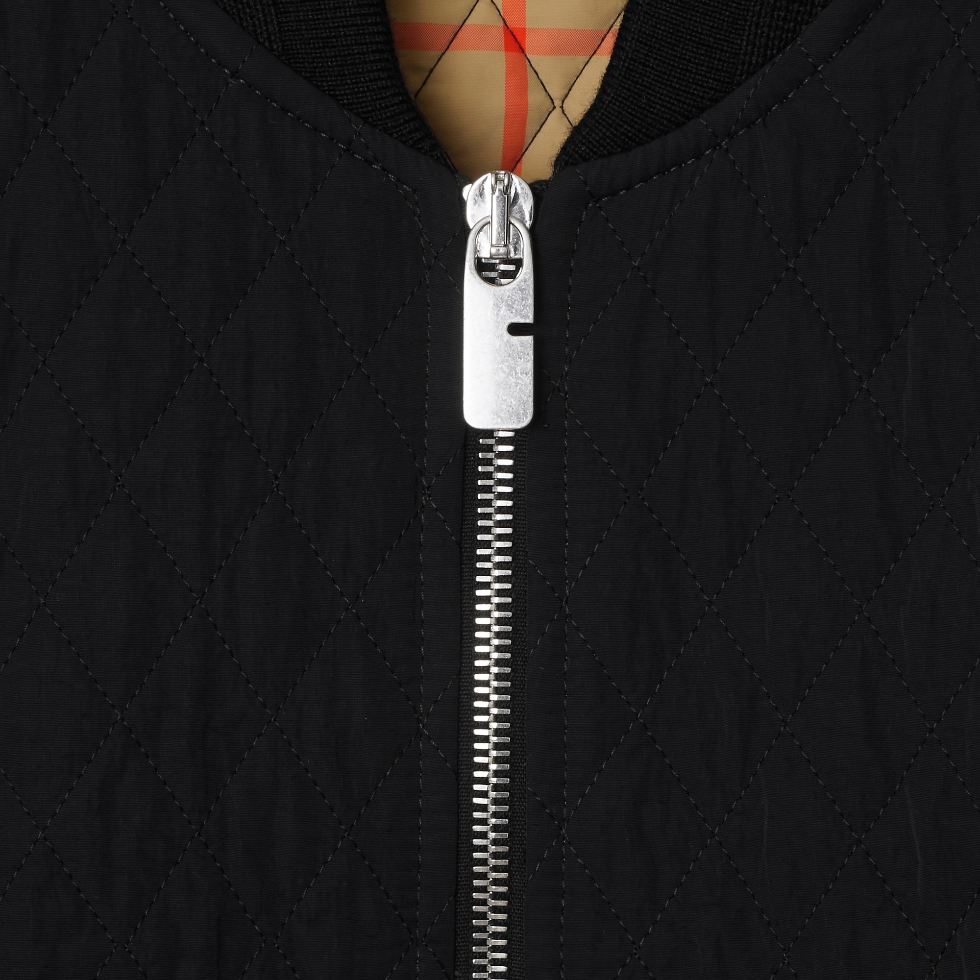 Cropped Quilted Nylon Bomber Jacket - 6