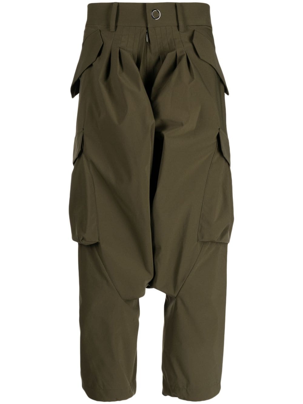 drop-crotch cargo trousers - 1