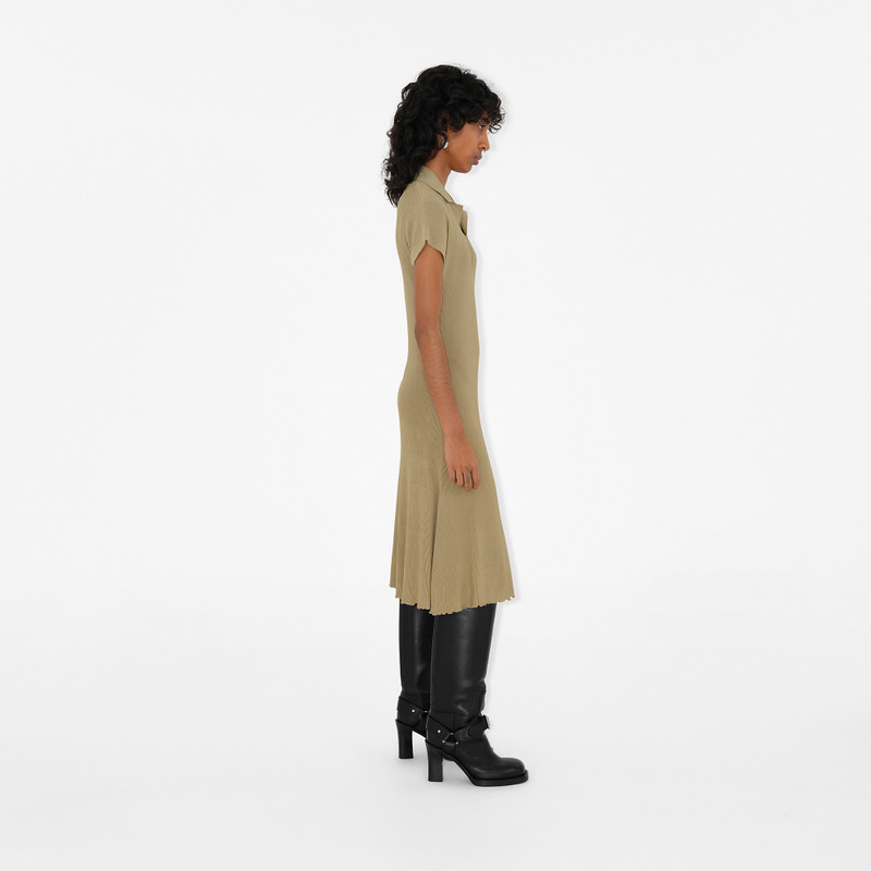 Rib Knit Polo Shirt Dress 3
