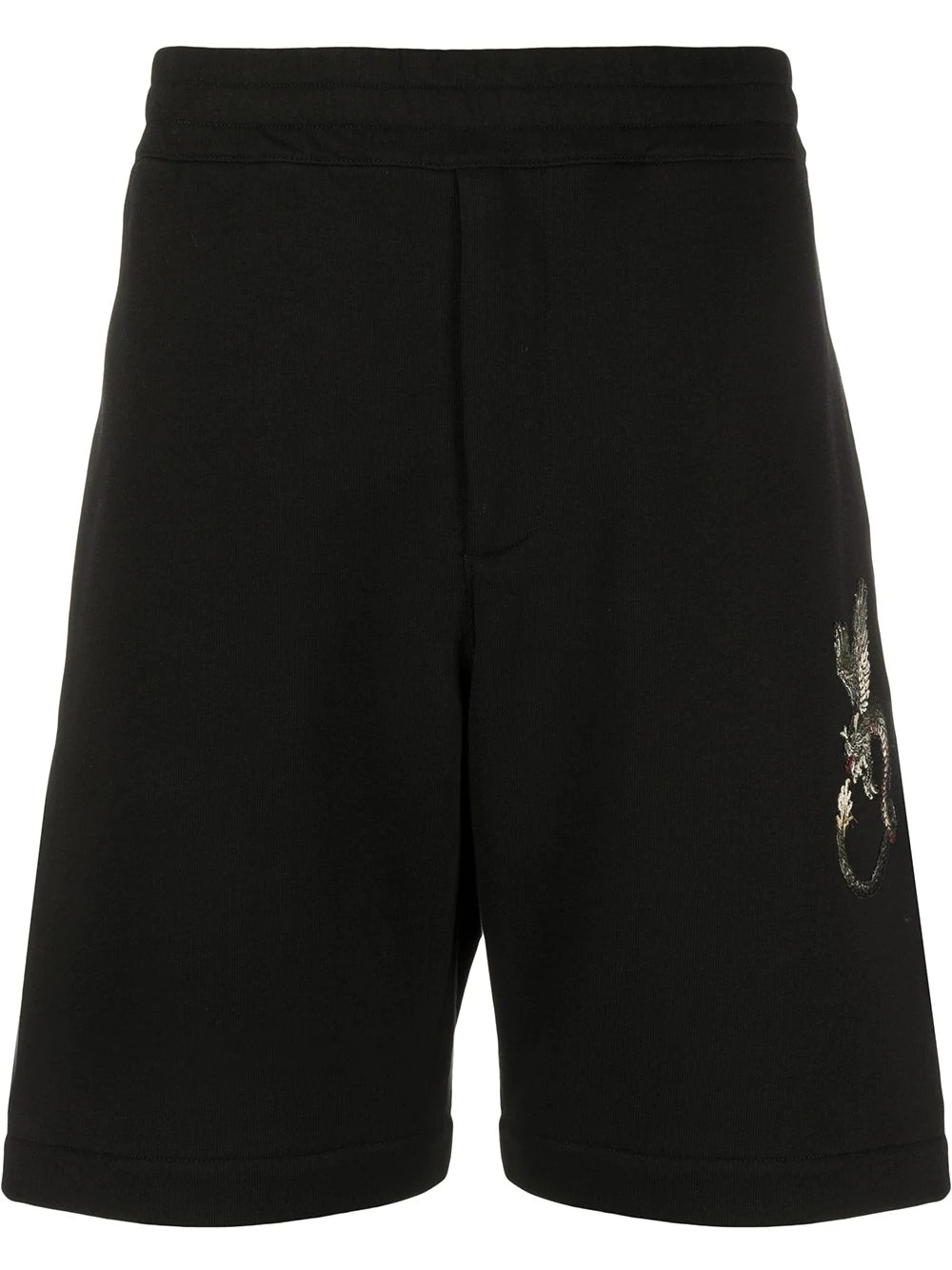 embroidered track shorts - 1