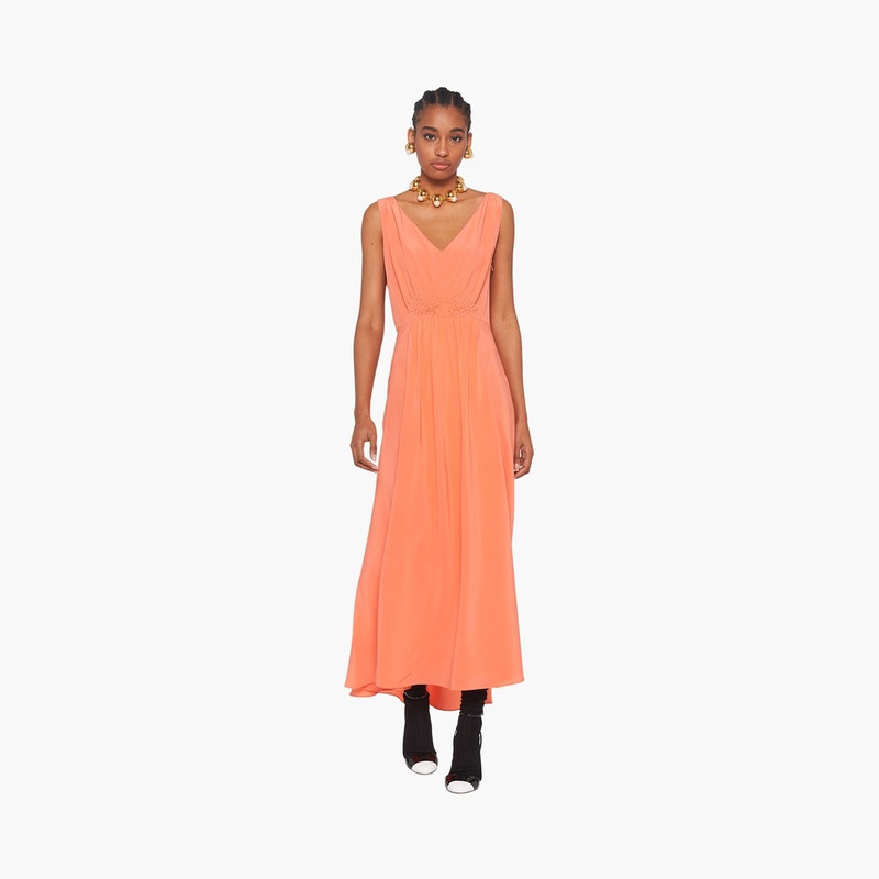 Miu Miu Long crepe de chine dress outlook