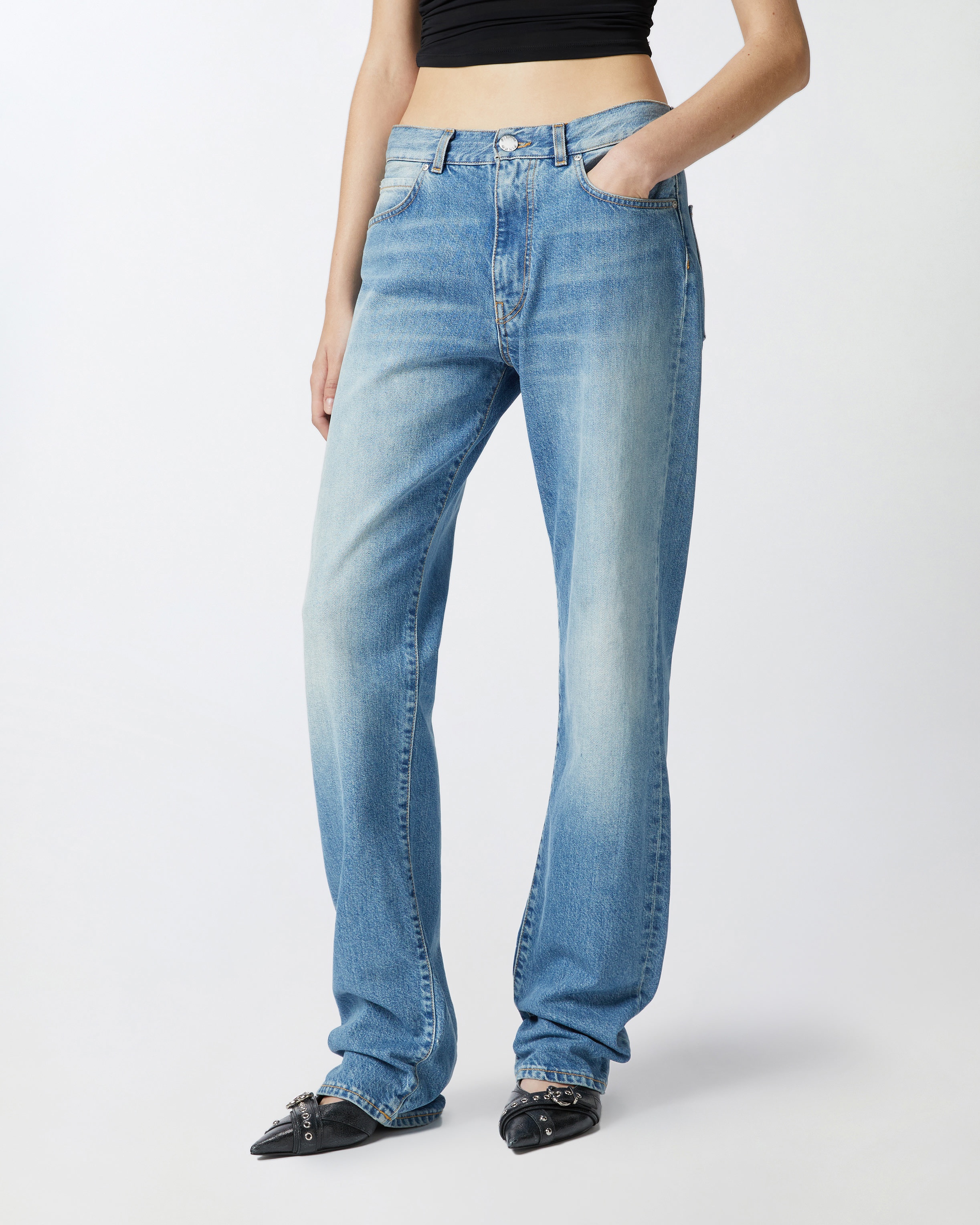 デニム・ジーパン PINKO Woman Jeans Blue 103856A20N PJA Pinko women's bootcut jeans in stretch cotton blend