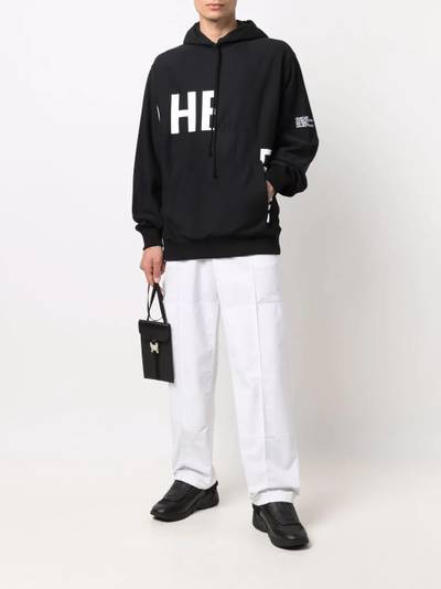 Helmut Lang logo-print pullover hoodie outlook