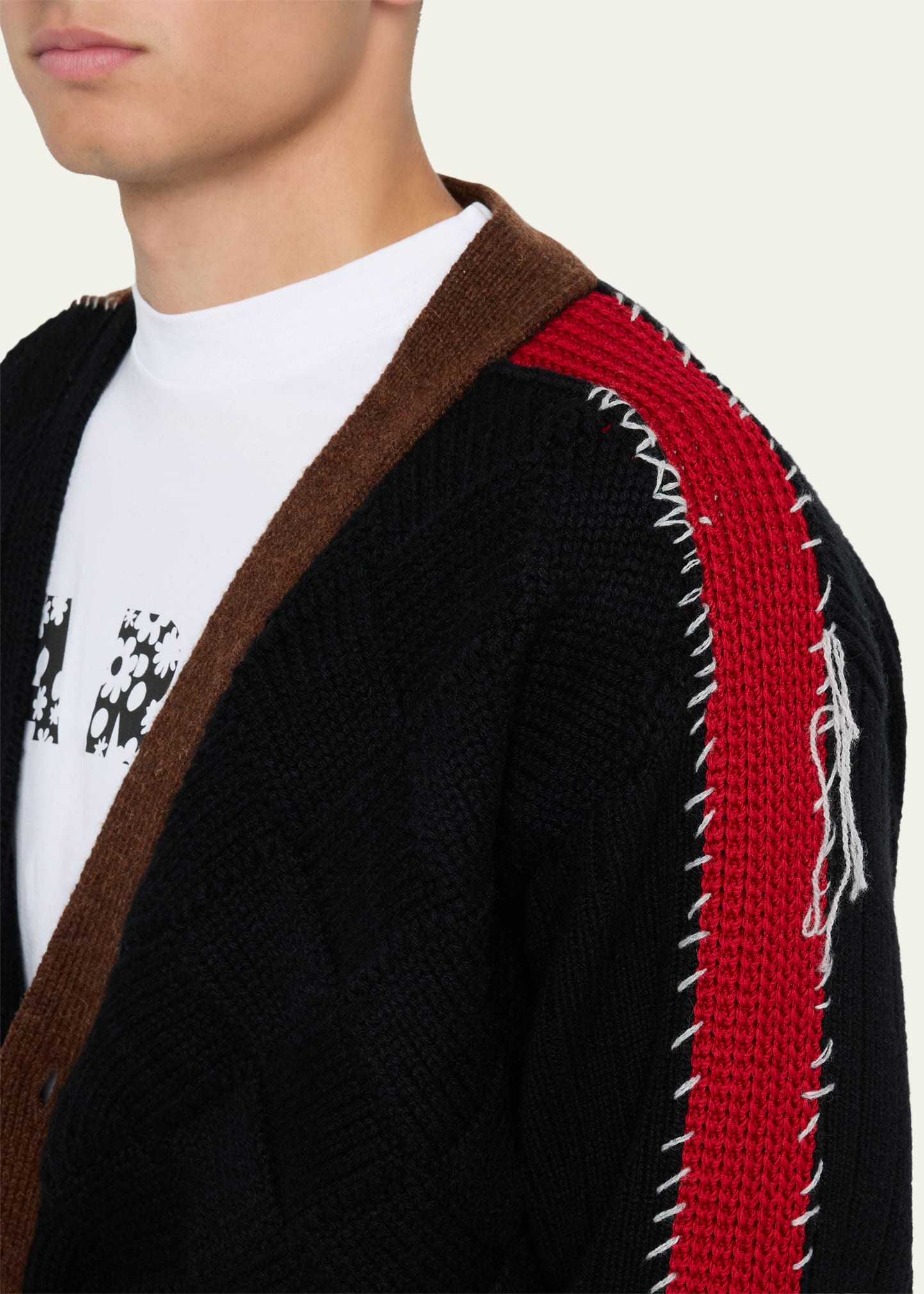 Men's Wool Mix Knit Cardigan - 5