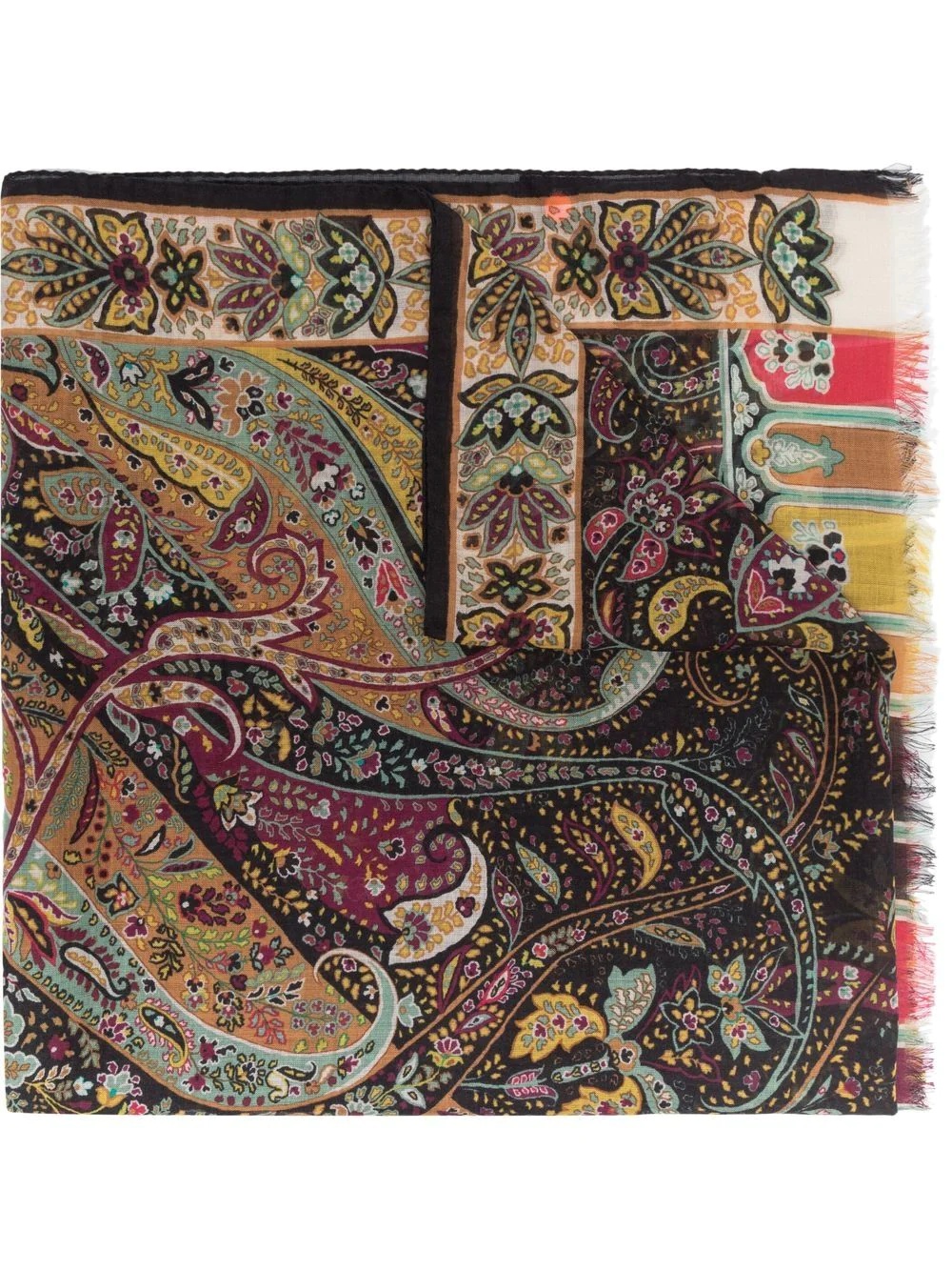 paisley-print fine scarf - 1