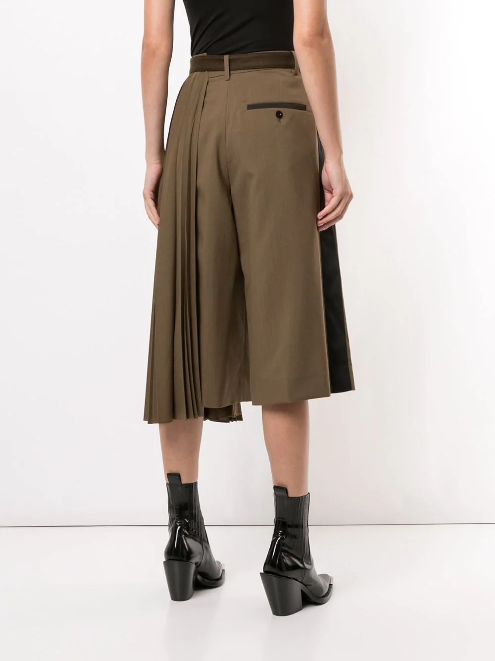 pleated cropped culottes - 4