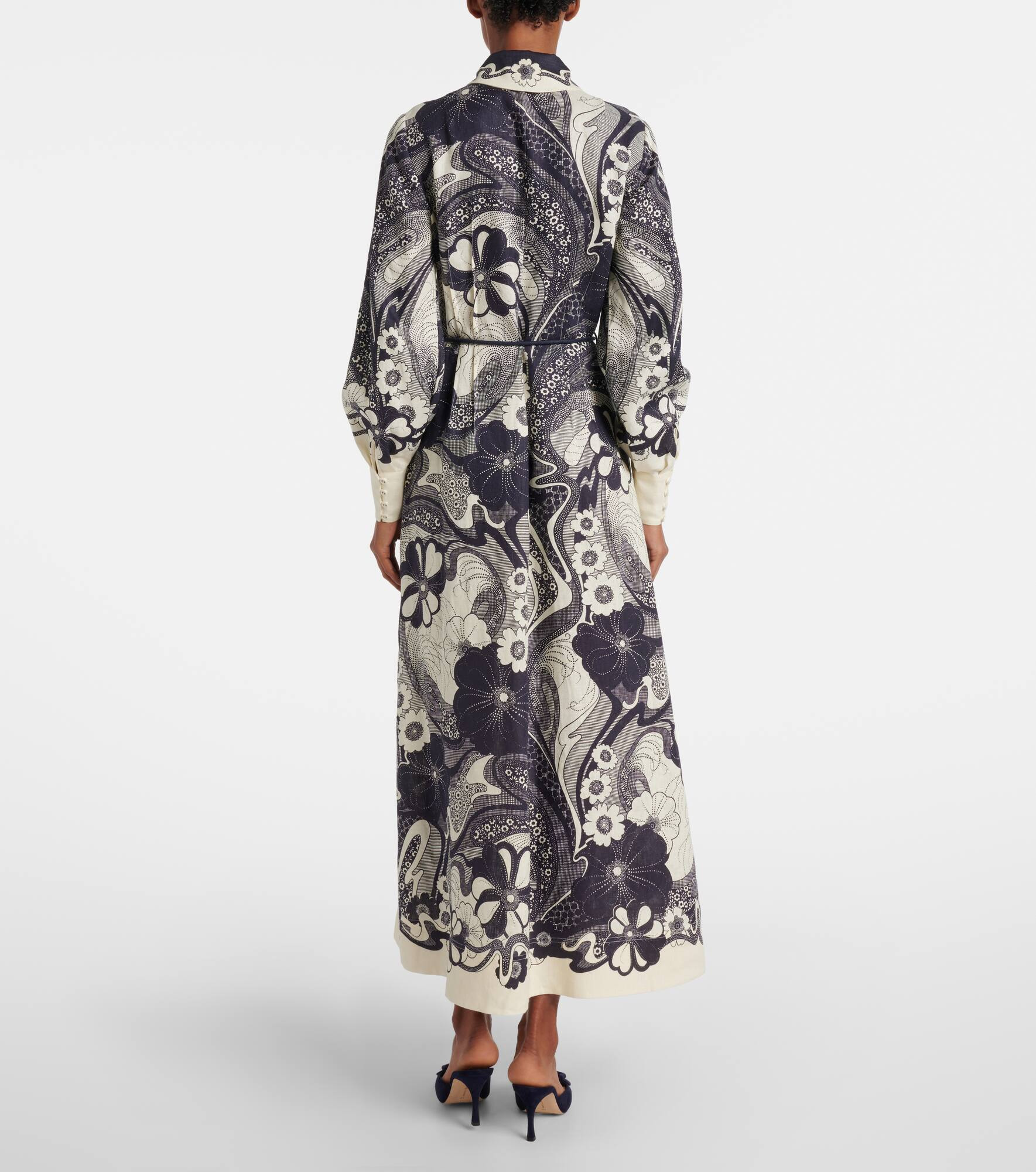 Mickey printed linen shirt dress - 3