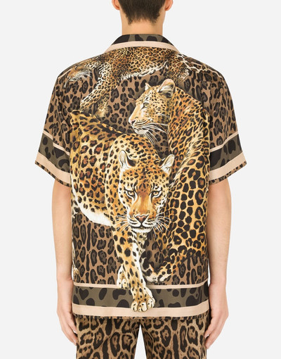 Dolce & Gabbana Silk Hawaiian shirt with leopard print outlook