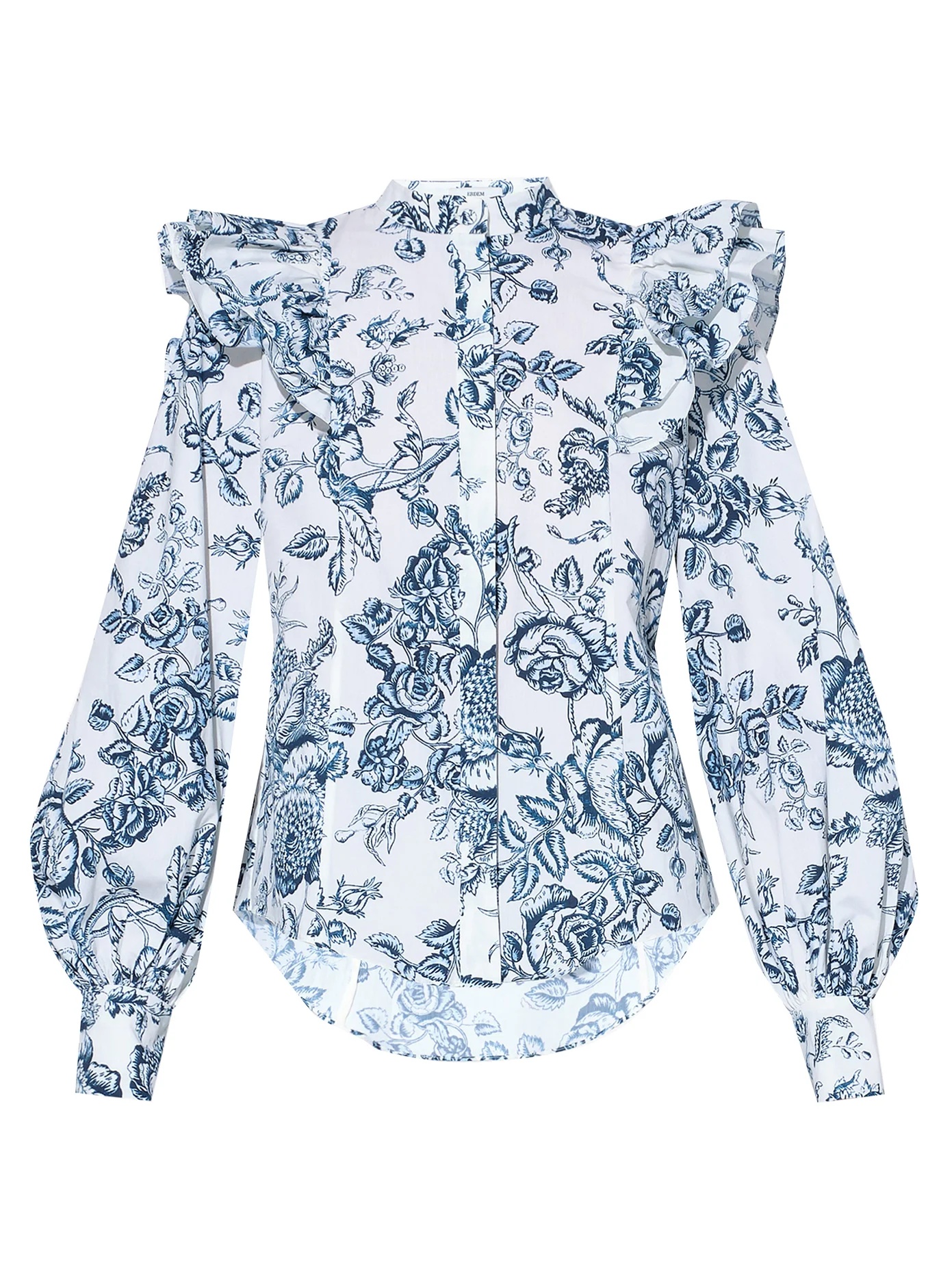 Caterina Toile de Jouy-print ruffled blouse - 1