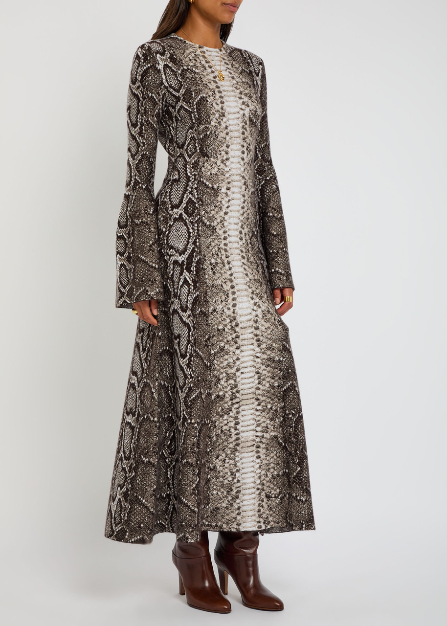 Gabriela Hearst Python-intarsia Cashmere-blend Maxi Dress - 2