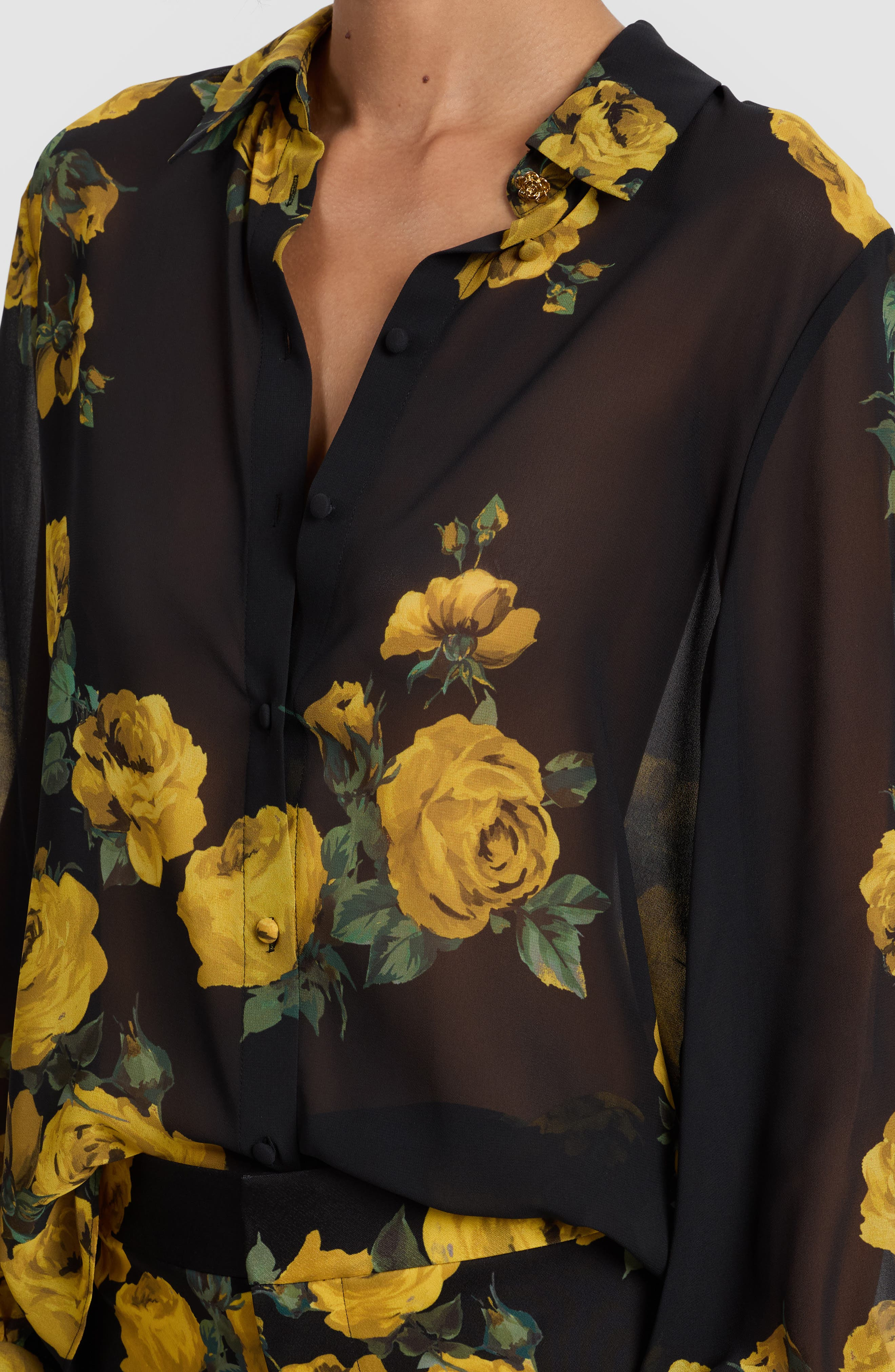 Alice + Olivia Candace Blouson Sleeve Shirt in Rosehips at Nordstrom - 4