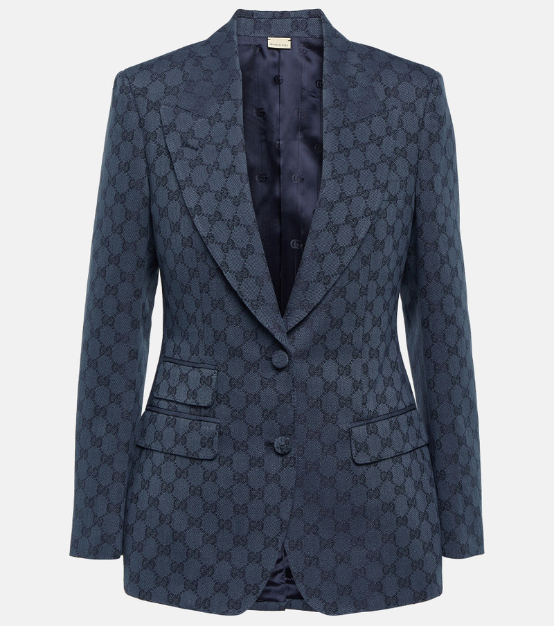 GG linen and cotton jacquard blazer 1