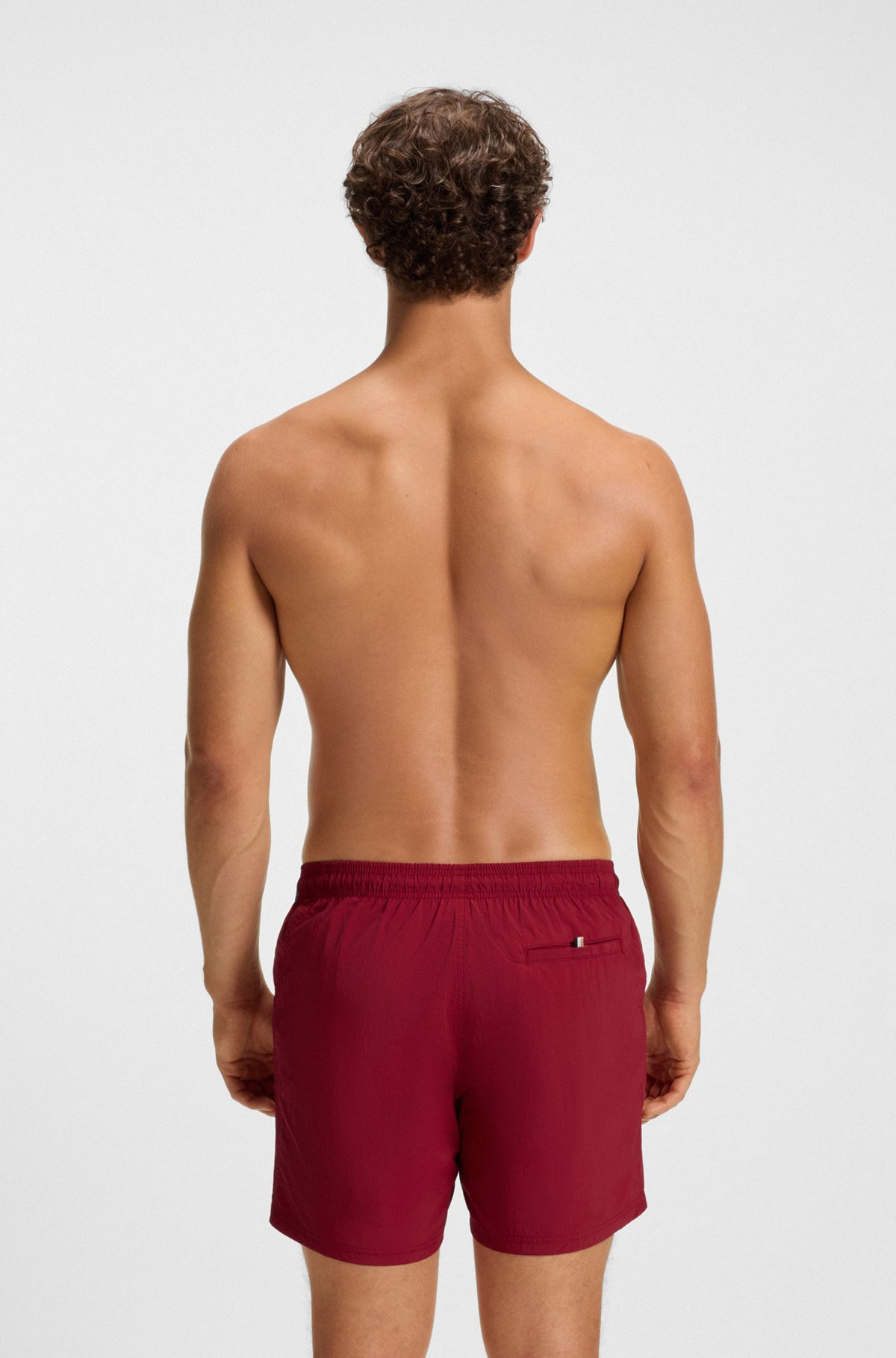 SWIM SHORTS WITH VERTICAL LOGO PRINT - 4