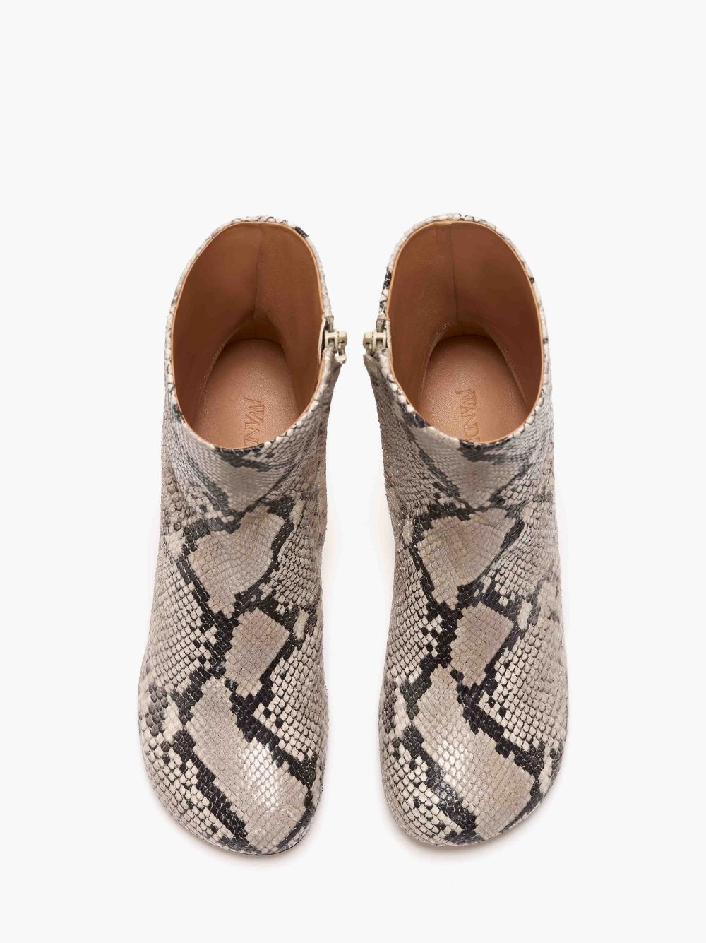 CHAIN HEEL LEATHER ANKLE BOOTS - 4