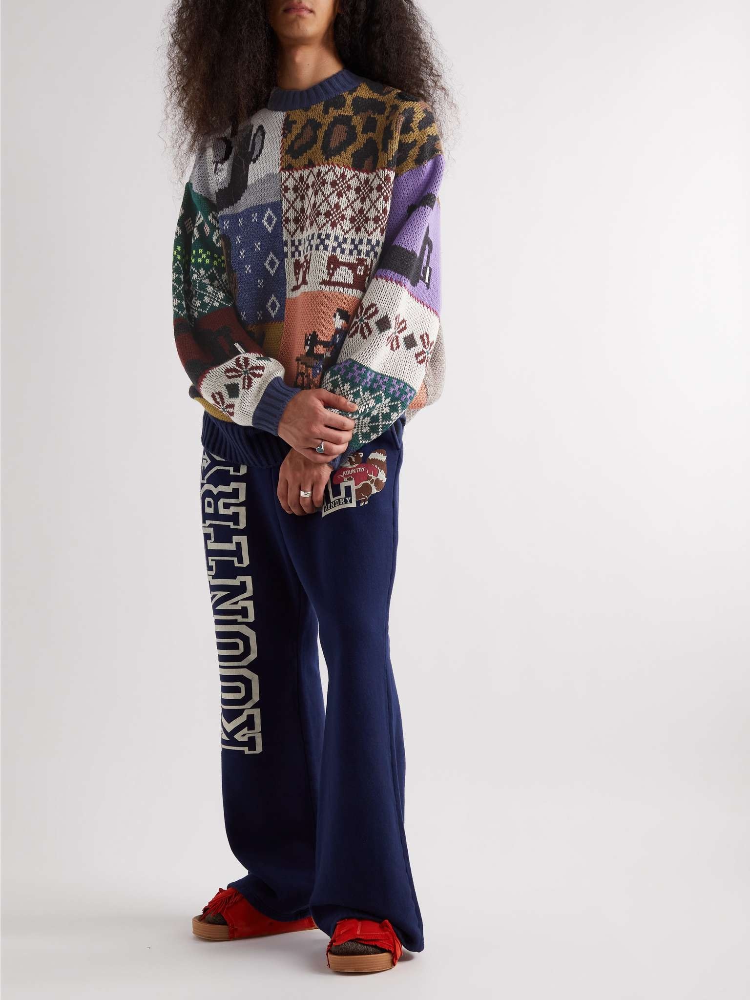 Kurogane Mishin Jacquard-Knit Wool-Blend Sweater - 2